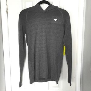 3/$25 BNWT DIADORA Men's Run Seamless Hoody Hoodie Gray Size Small